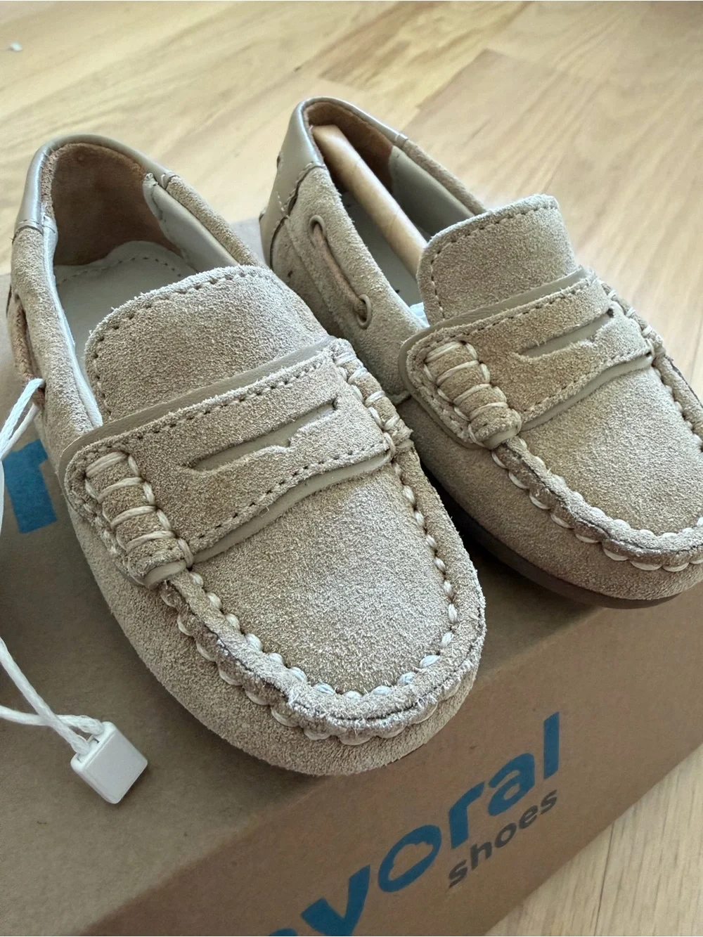 Mayoral Beige Suede Kids Moccasin Loafers